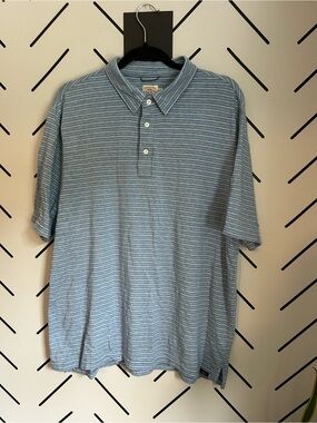 Faherty men’s blue stripped polo shirt